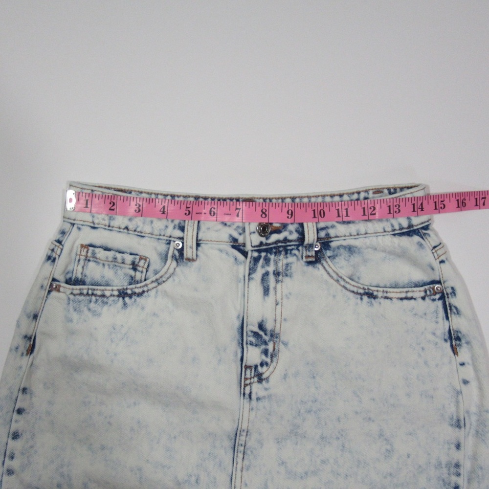 Wild Fable Acid Wash Split Front Denim Skirt Size 4 - Picture 9 of 16